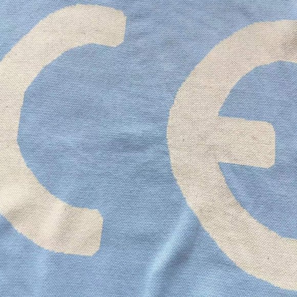 Cavermpt Blue Long Sleeve Smiley Loose Knit Sweater - Picture 10 of 15